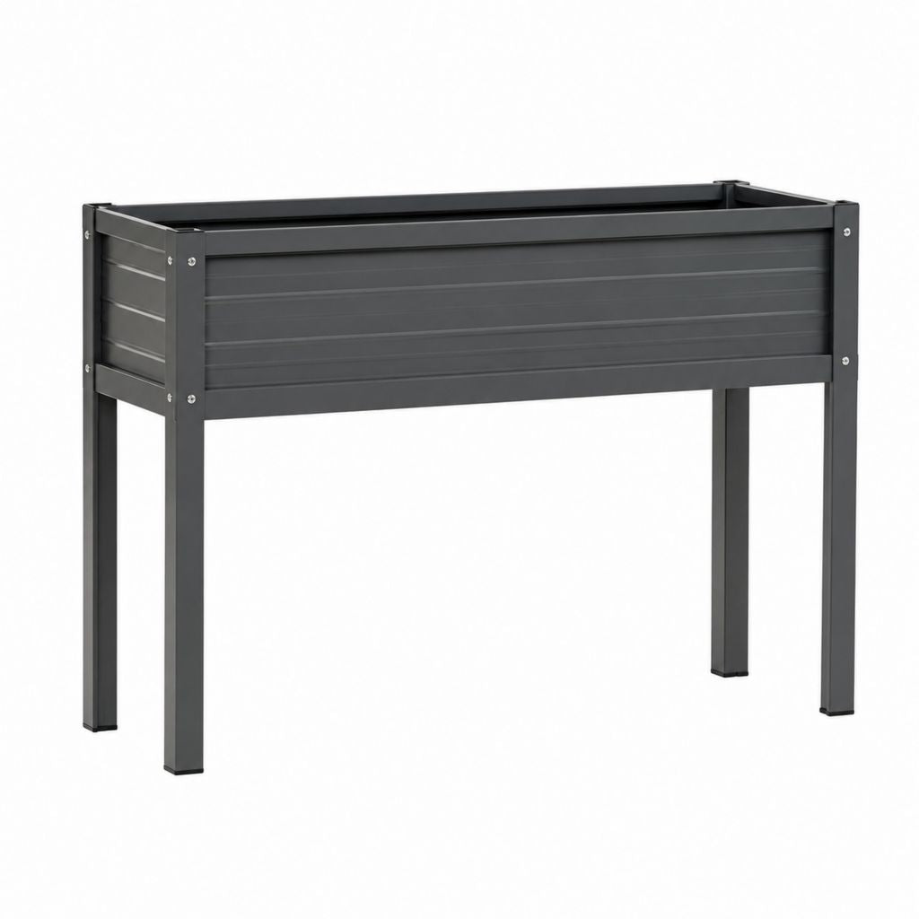 Jardinière surélevée rectangulaire noire en acier peint par poudrage 80 x 40 x 80 cm
