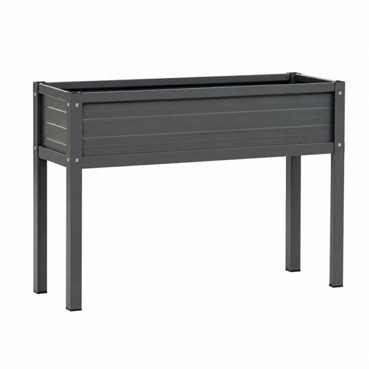 Jardinière surélevée rectangulaire noire en acier peint par poudrage 80 x 40 x 80 cm