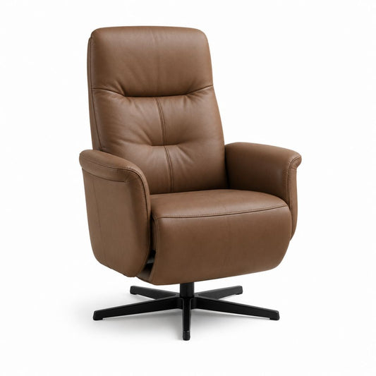 Fauteuil relax pivotant marron en polyuréthane 82 x 90 x 104 cm